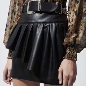 Kooples faux leather ruffle skirt 0